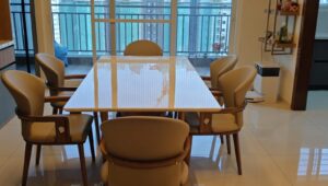 Dining table protection film installation - Surface Shield Hyderabad