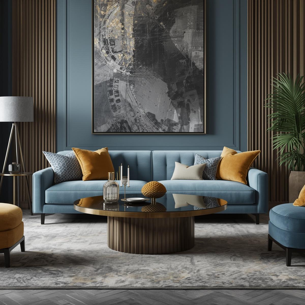 Luxury lounge interior with designer sofa